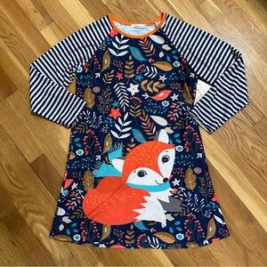 Sunshine Swing Girls size 14 Dress Fox and Forest Friends Theme Long Sleeve